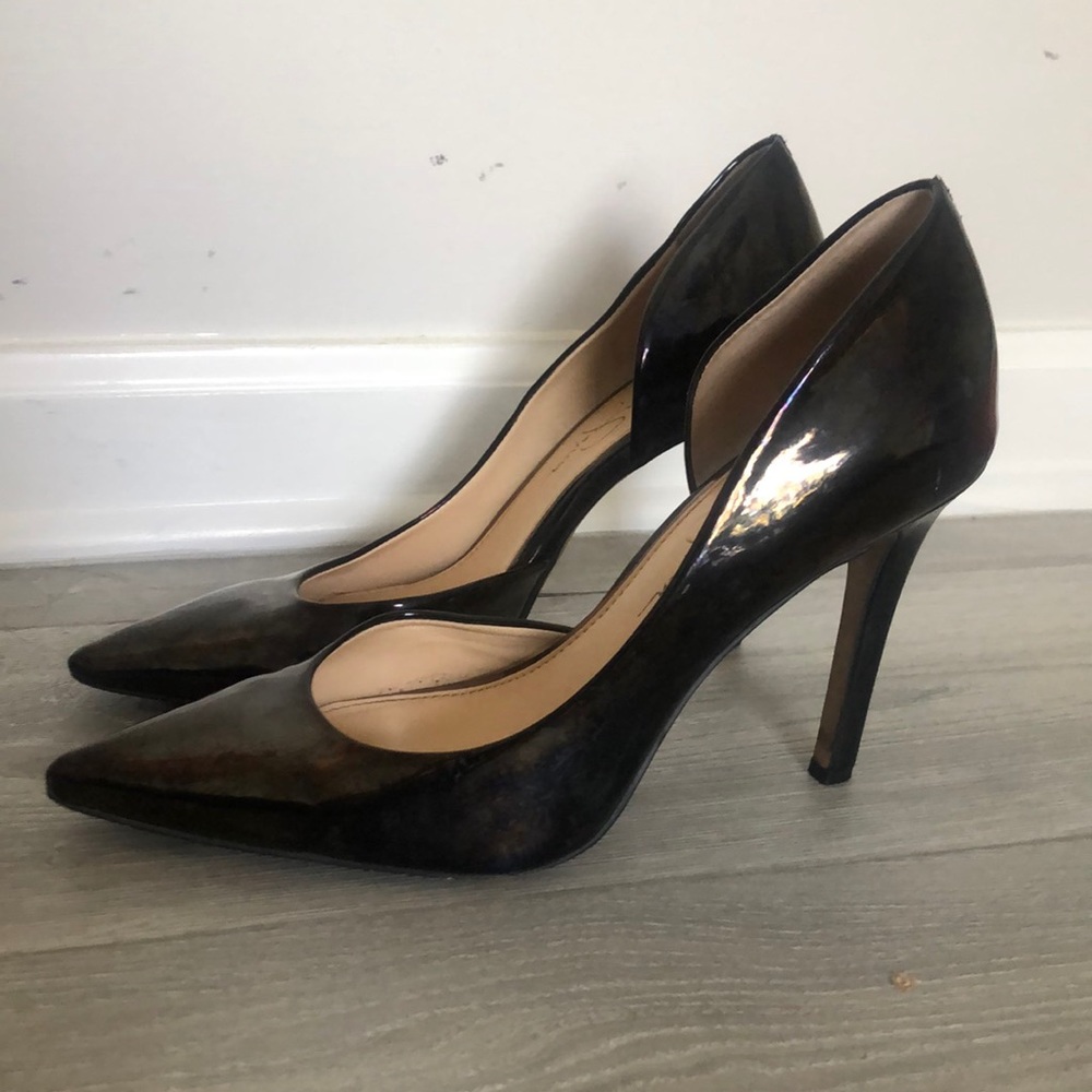 Iridescent stiletto heels pointed toe